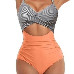NWT EOMENIE‎ CUT OUT SWIMSUIT SIZE XL​​​